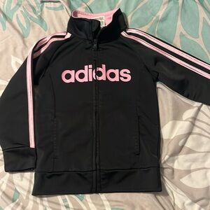 Adidas Track Suit Jacket Girls Children’s Size 3T Black Pink Long Sleeve